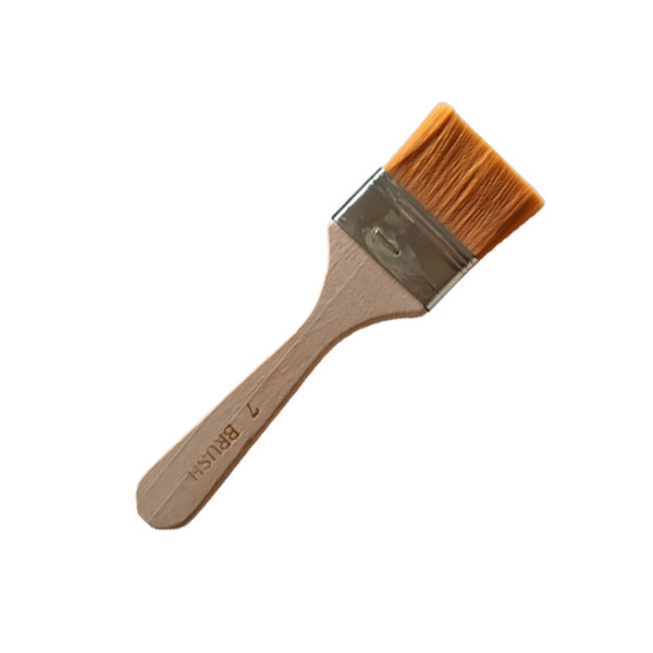 قلم مو تخت مو نارنجی دسته چوبی BRUSH شماره 7